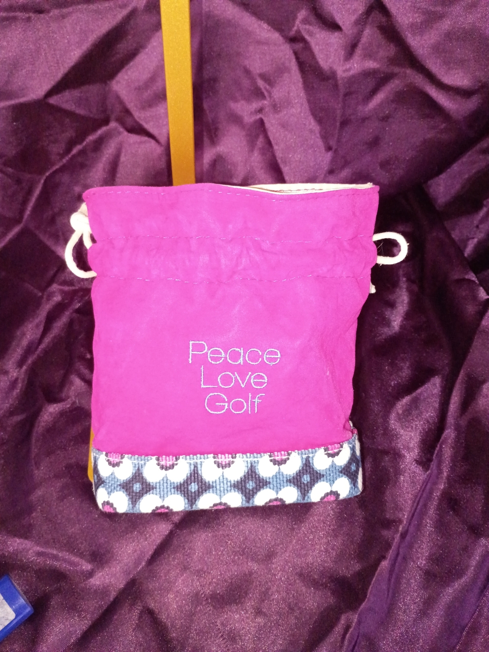Spartina Pink 'Peace Love Golf' Drawstring  Pouch